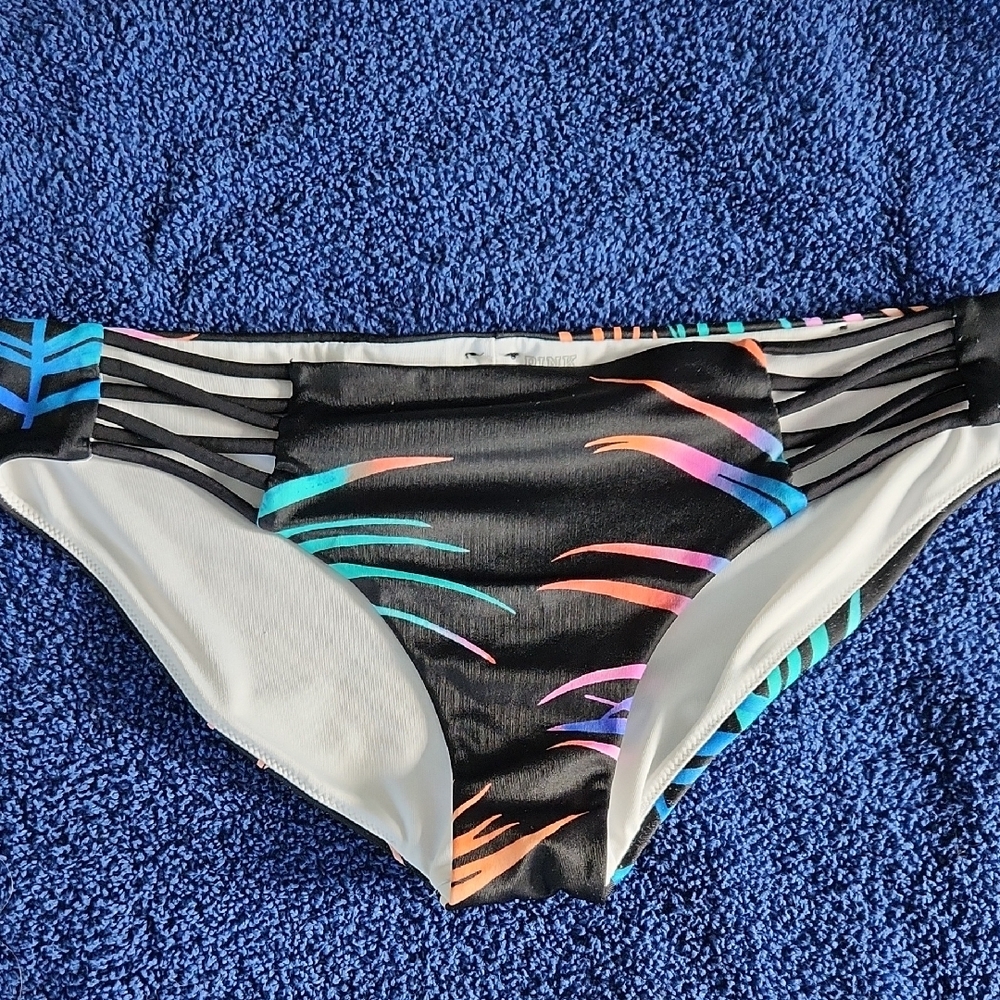 Midnight Tropical Bikini Bottoms Size Medium